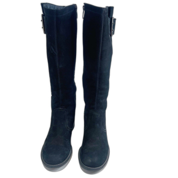 Paul Green Kendra Tall Riding Boots Black Suede Nuback Women's Size 5.5 UK 8 US - Picture 7 of 8